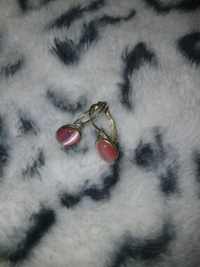 Pink Cat's Eye Drop Earrings - Women Jewelry